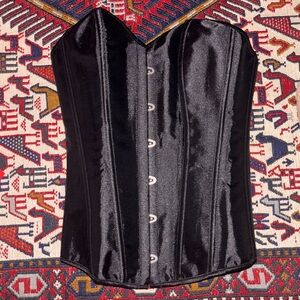 Black Satin Corset Top